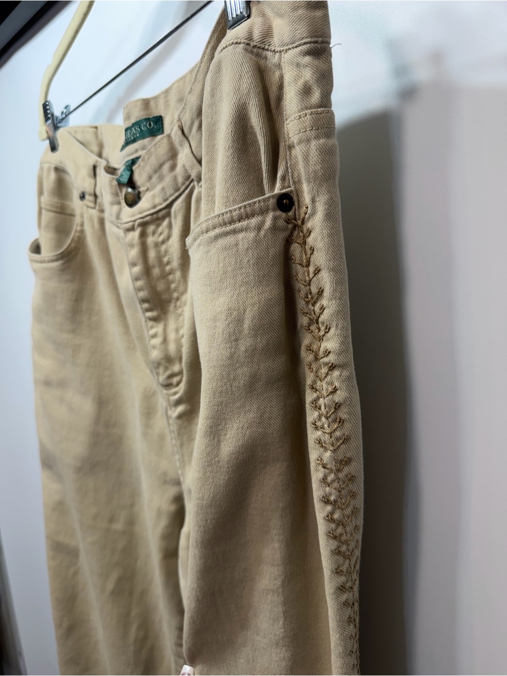 Lauren Ralph Lauren Jeans 14W Tan Braided Side Detail Straight Leg Pants - Picture 10 of 16